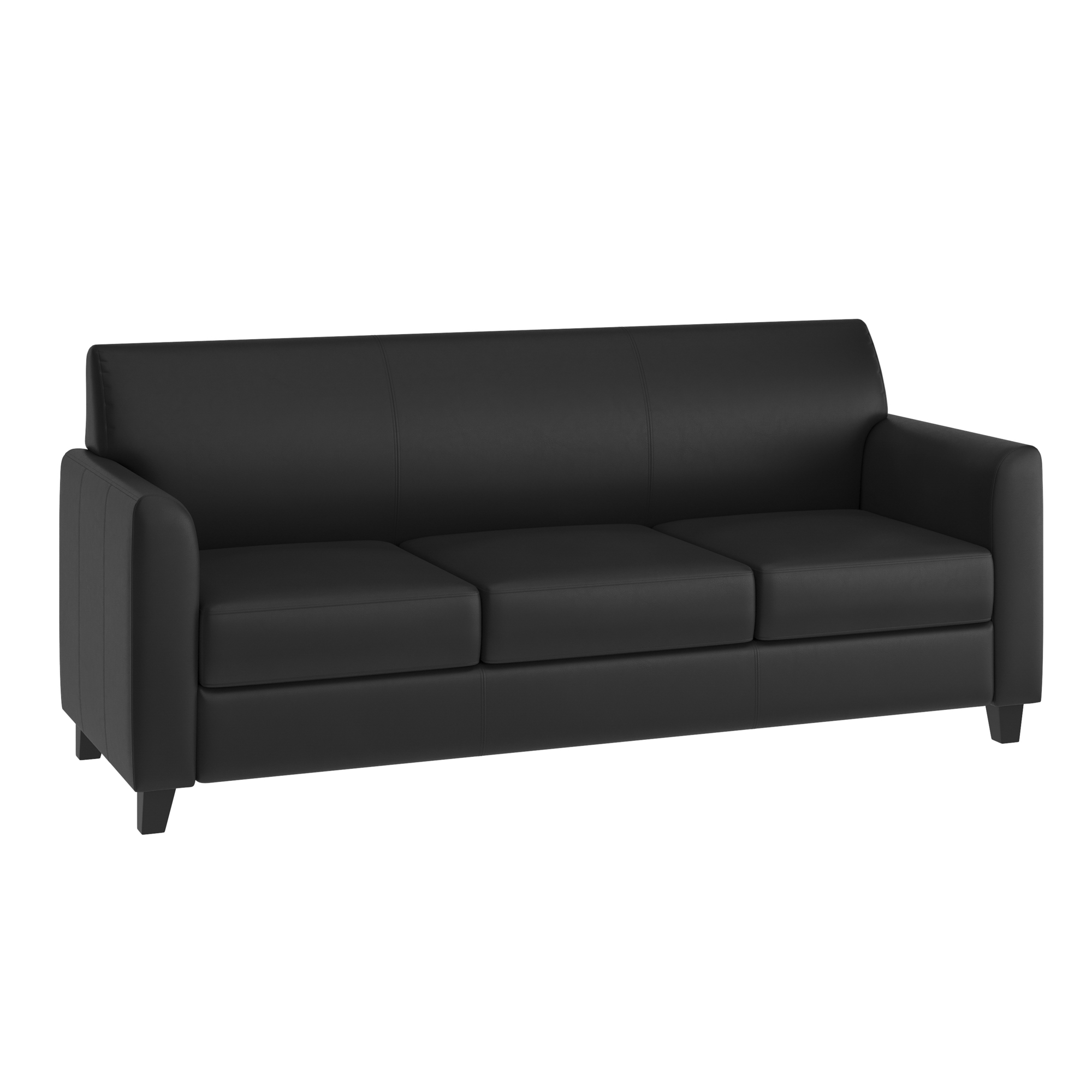 Flash Furniture Diplomat Leather Sofa - Black, 70in.W x 29in.D x 32.25in.H, Model# BT8273BK